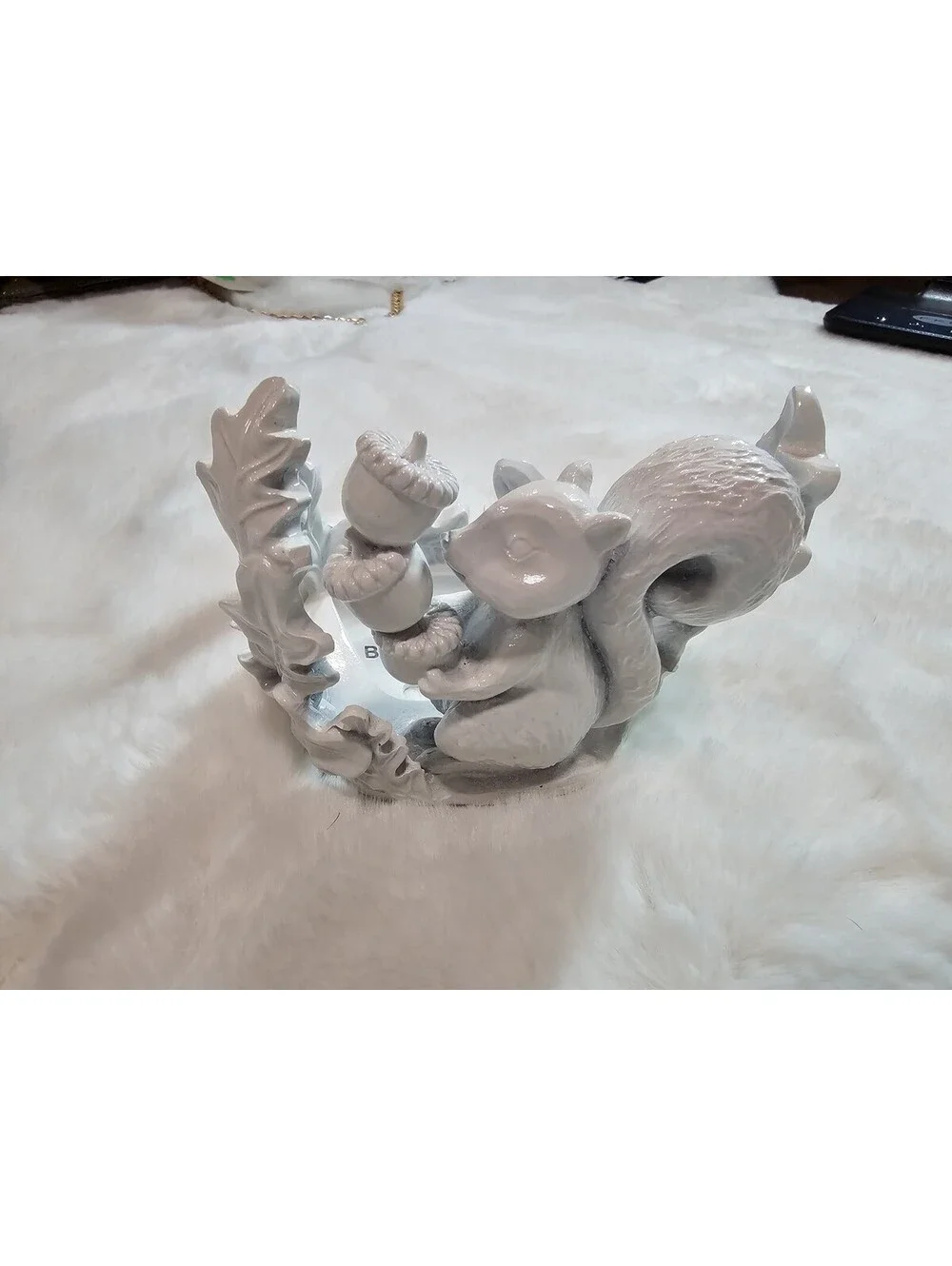 Squirrel with Nuts Candle and Soap holder Set